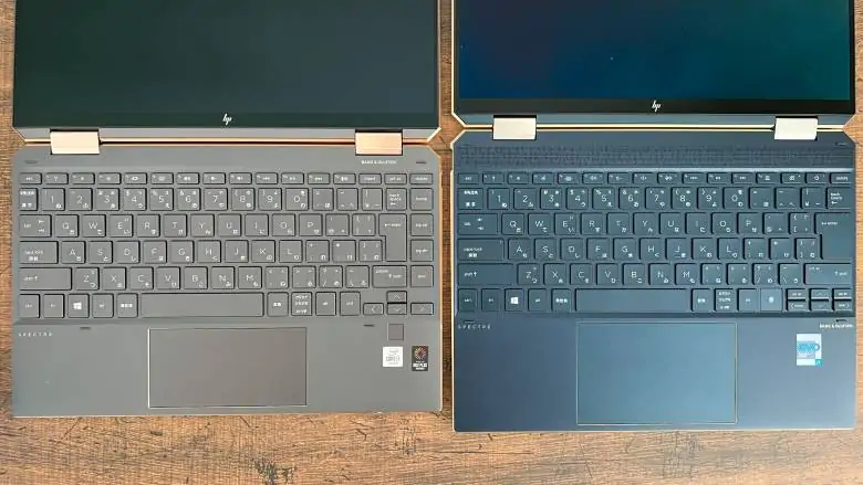 HP Spectre x360 14と13のキーボード比較