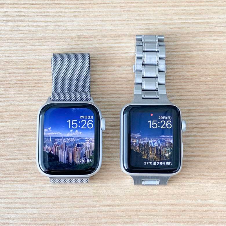 Apple Watch 6と3のディスプレイ比較