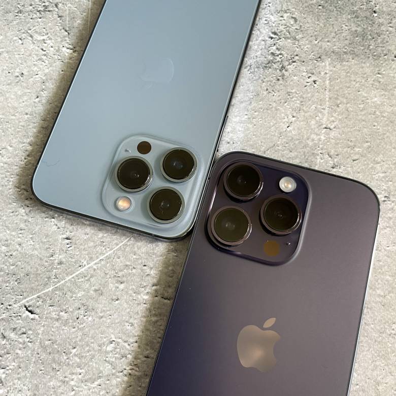 iPhone 14 Proと13 Proのカメラ部分の比較